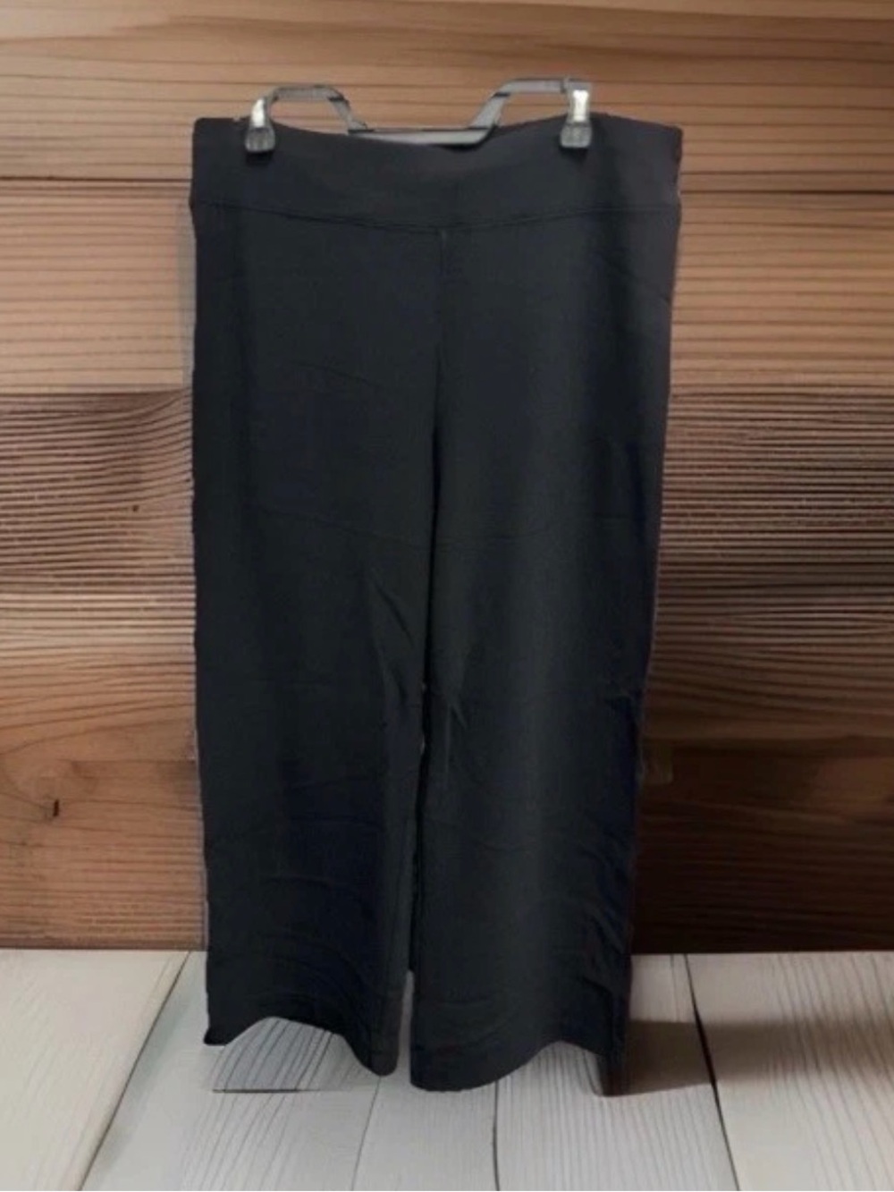 Boston Proper Black Wide-Leg Pull-On Trousers